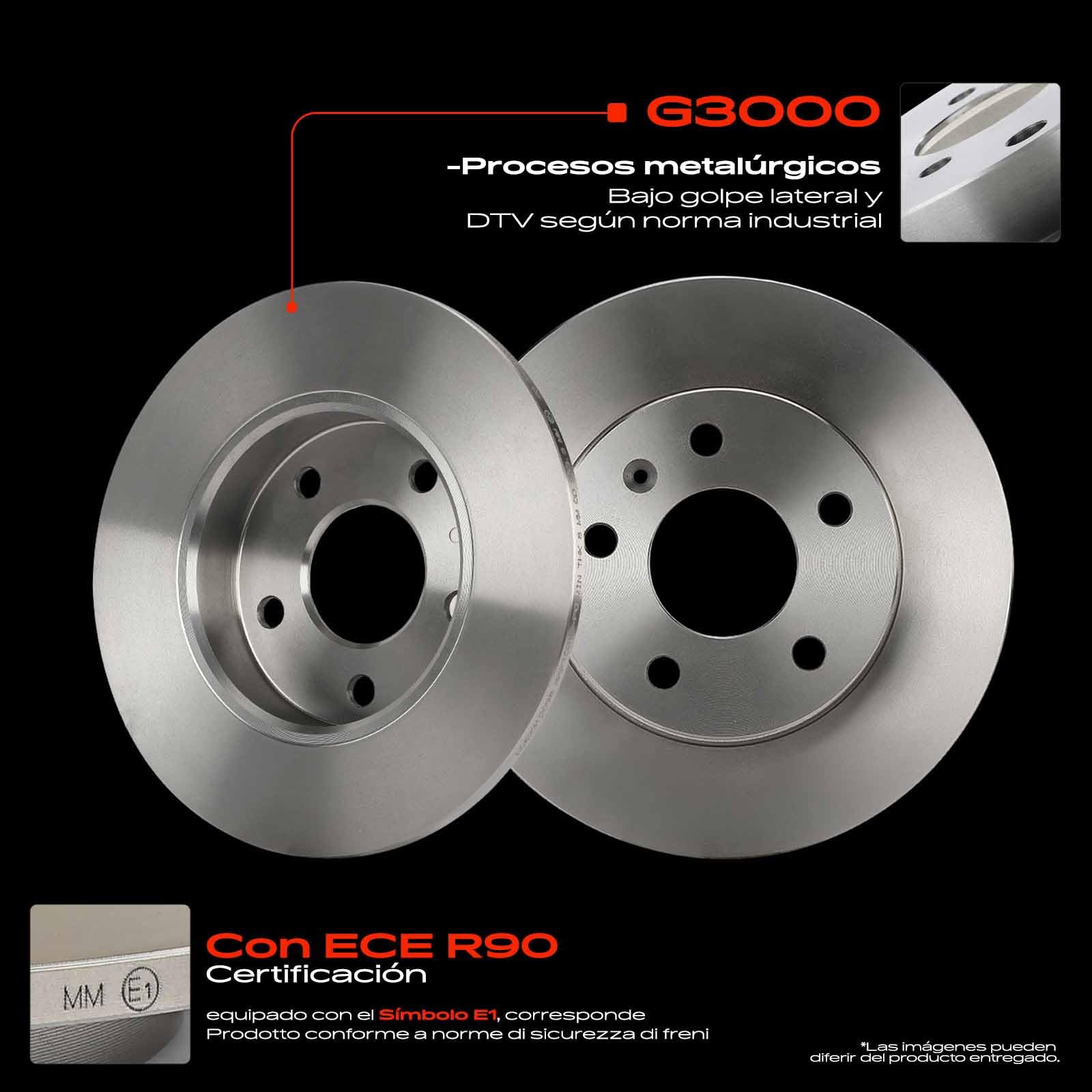 Frankberg 2 discos de freno + 4 pastillas de freno | Compatible con: Astra Classic A04, Astra G Classic T98, Tour combinado, Caravana Astra G T98, Corsa C Caja/Hatchback X01