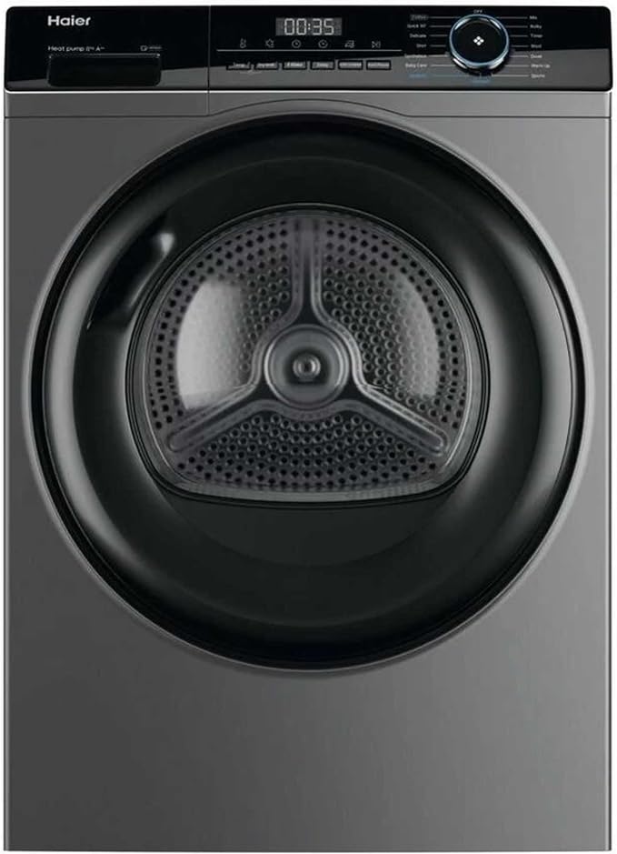 Haier HD100-A2939S Freestanding Heat Pump Tumble dryer, 10kg, Graphite - A++ Rated