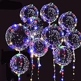 10 PACKS LED Bobo Balloons,Transparent LED Light Up Balloons,Helium Style Glow Bubble Balloons with