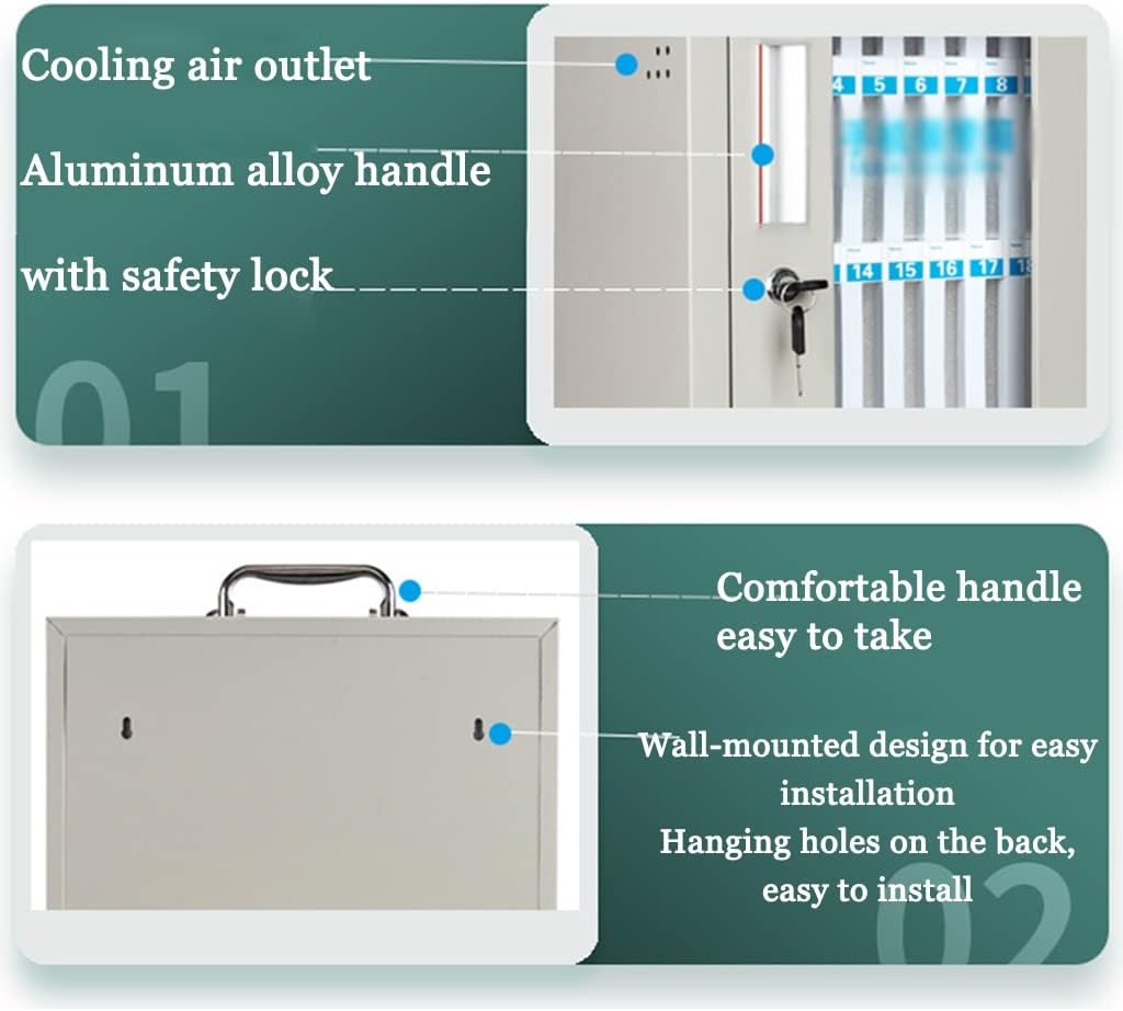 Cell Phones Storage Cabinet, with Handle Storage Locker Box, Aluminum Alloy Clear Box,for Office Classroom (Size : 32)