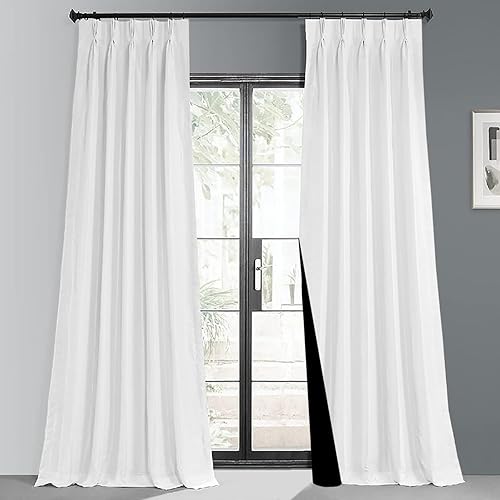 Magic Drapes Cortina plisada triple de 108 pulgadas de largo, 100 % opaca con aislamiento térmico, paneles de tratamiento de ventanas para sala de
