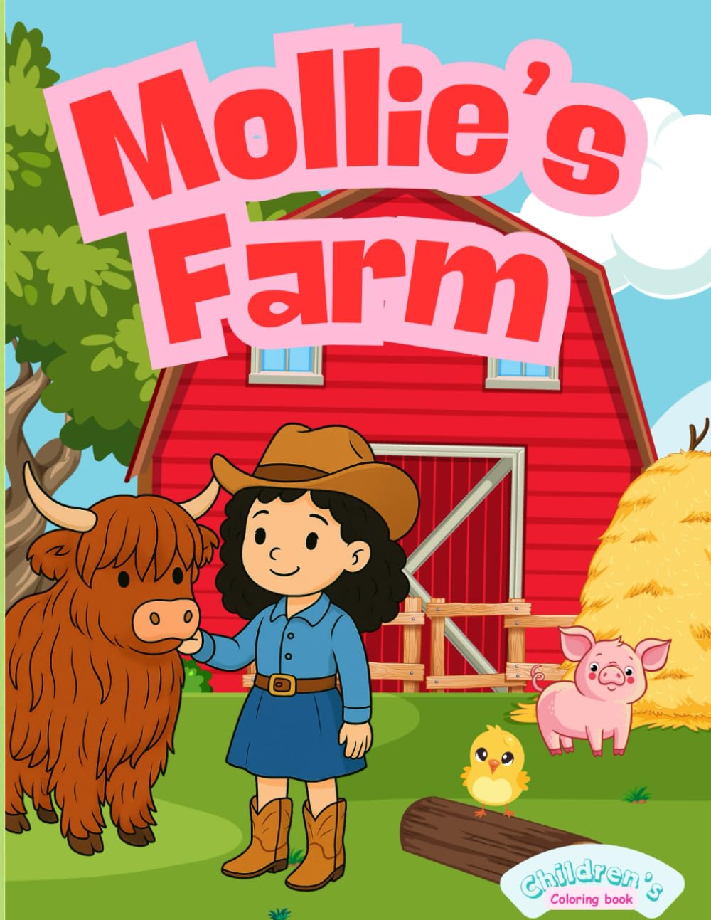 'Mollie's Farm": A Fun and Relaxing Coloring Book for Kids with Cute Highland Cows, Farm Scenes, and Country Charm