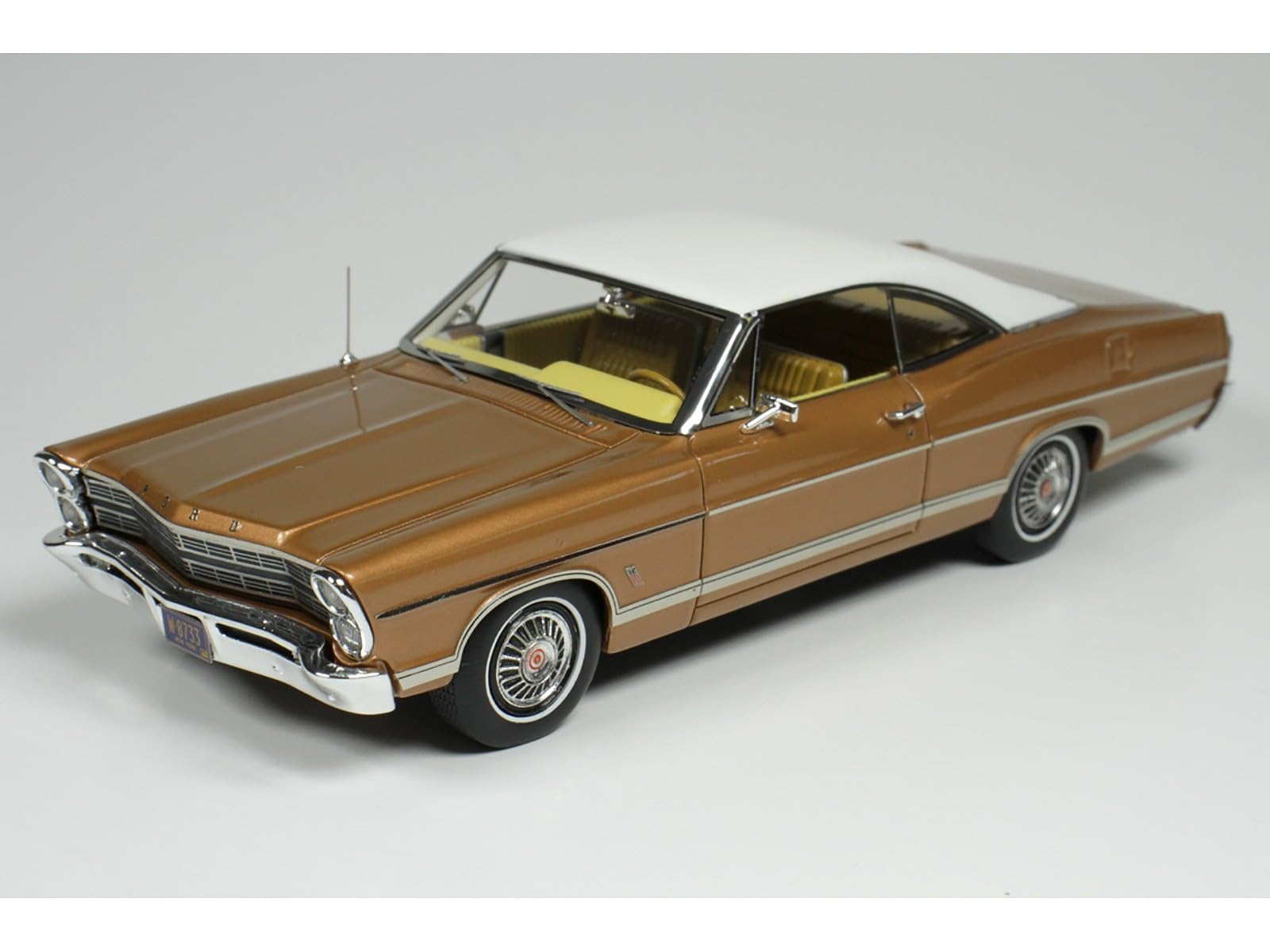 1967 Galaxie Burnt Amber Metallic with White Top Limited Edition to 200 Pieces Worldwide 1/43 Model Car by Goldvarg Collection GC-079B
