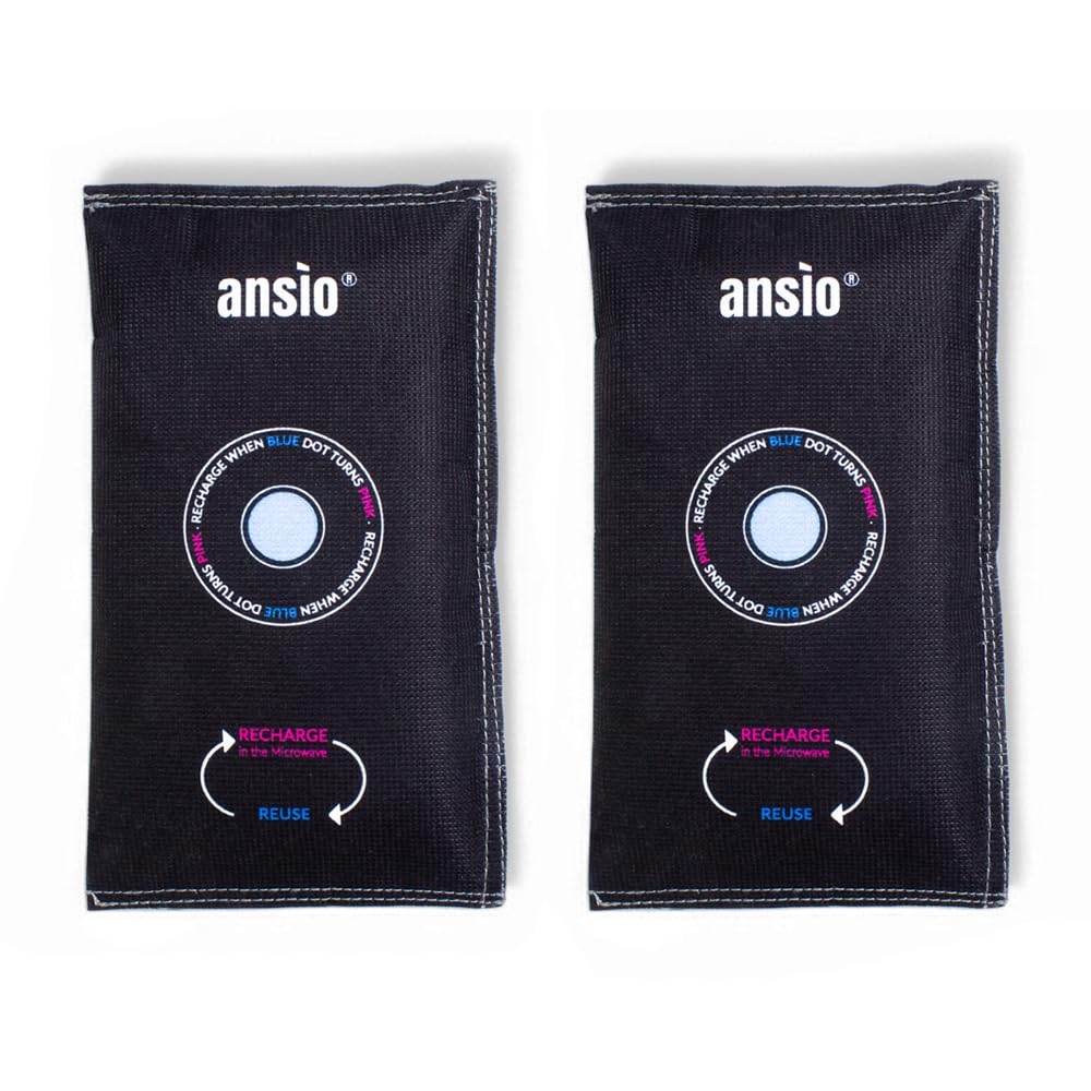 ANSIO® Reusable Car Dehumidifier Bag, Pack of 2-270g Helps Reduce Moisture & Condensation in Cars | Dehumidifier for Windscreen, Dashboard & Interior | Microwave Rechargeable
