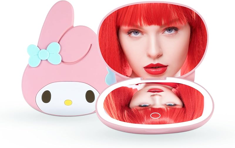 Espelho compacto LED My Melody IMPRESSIONS VANITY · COMPANY com aumento de 3X e brilho ajustável