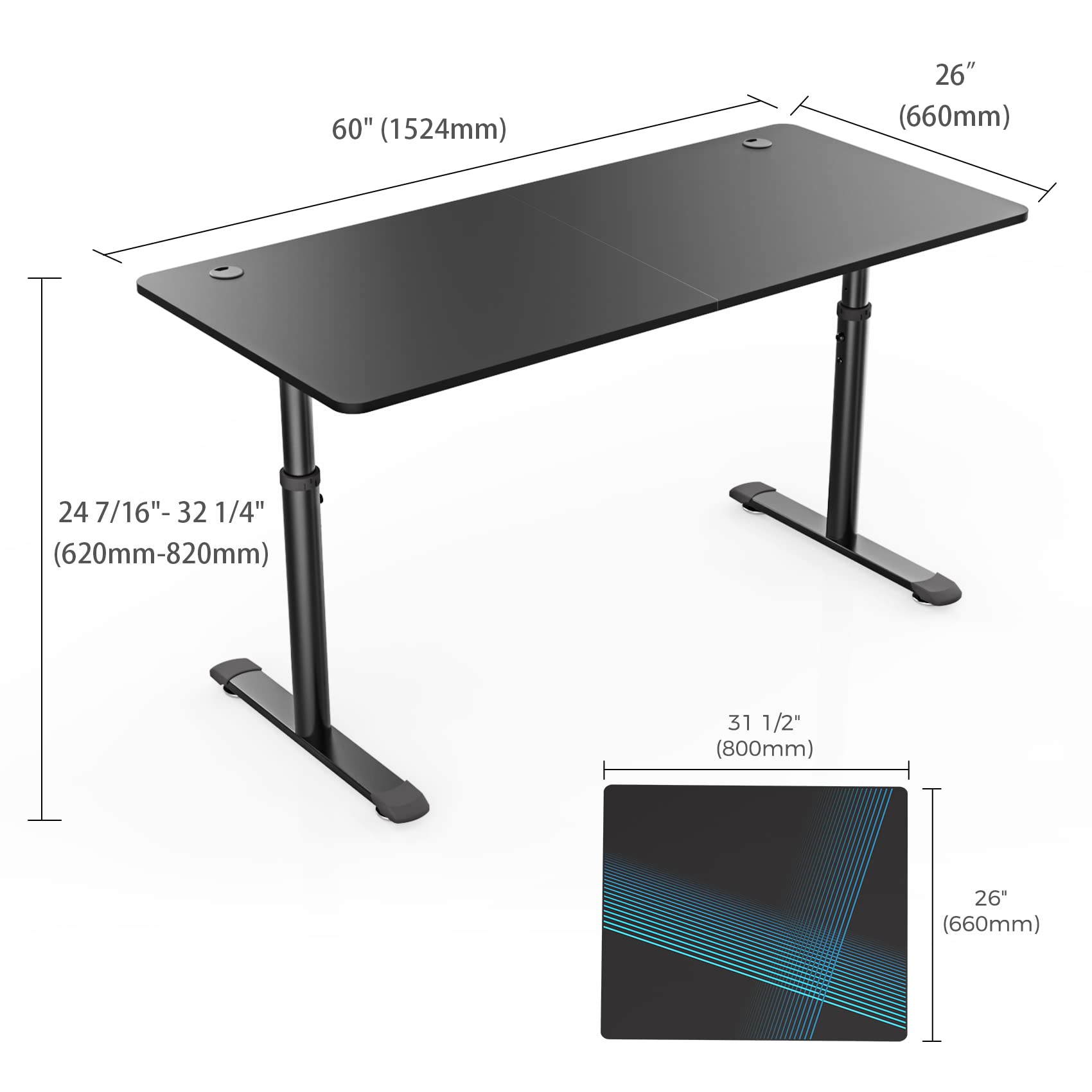 Buy EUREKA ERGONOMIC Computer Desk Office Desk Height Adjustable PC