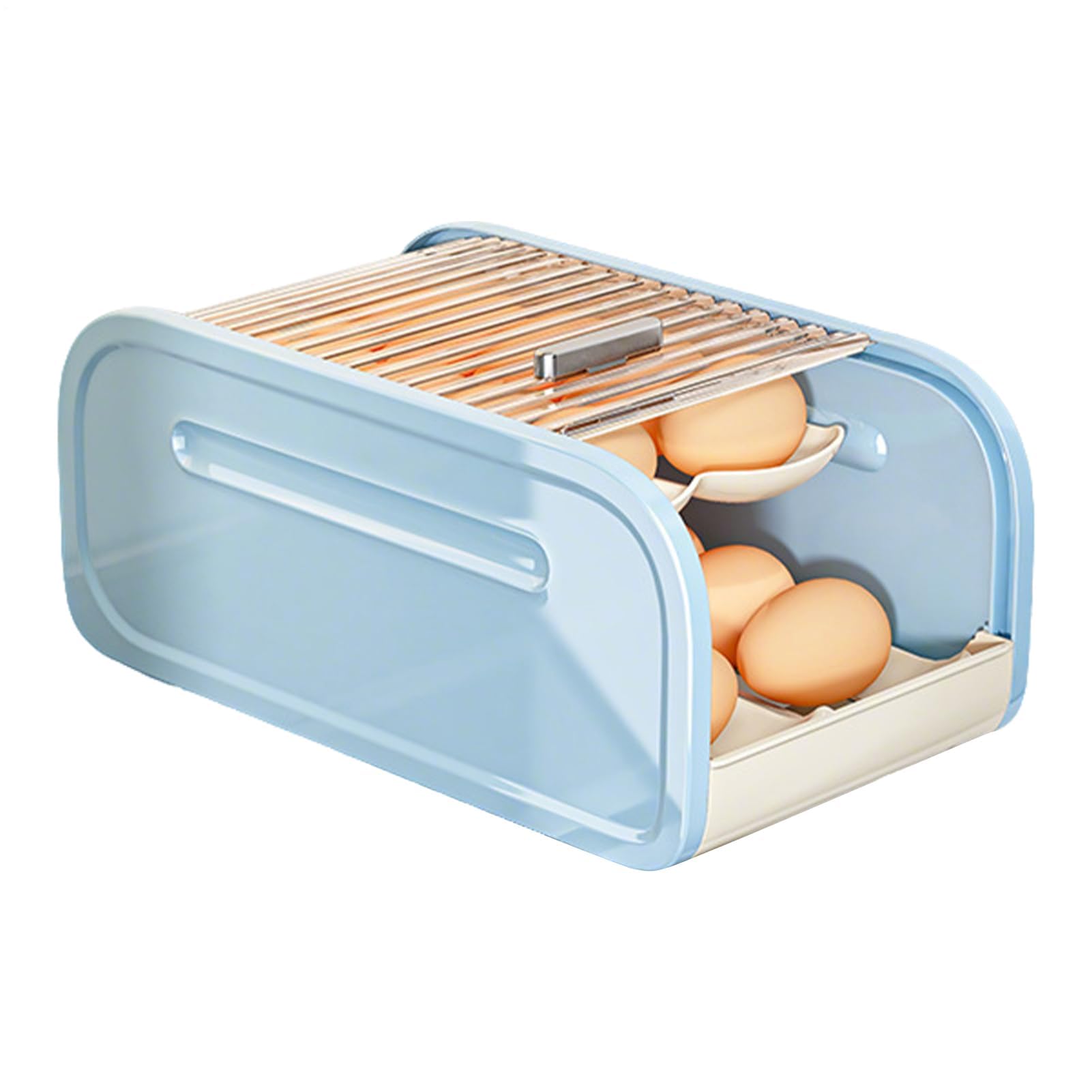 Soporte para huevos para, contenedor de almacenamiento apilable, almacenamiento automático estable de huevos rodantes para refrigerador, organizador del hogar, cocina, despensa, apartamento
