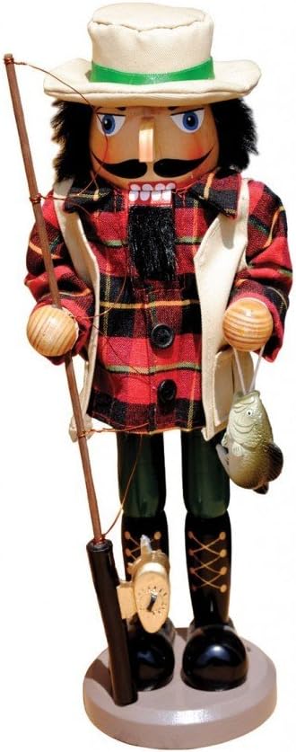 Santa's Workshop 70201 Bass Fisherman Nutcracker, 14.5",