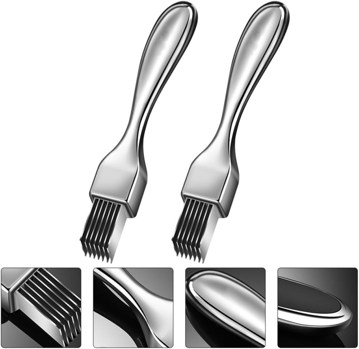 Angoily Scallion Cutters Easy to Clean Multi-functional Stainless Steel 2pcs Shallot Cutter with Protective Cover Vegetable Cutting Tool for Kitchen Use