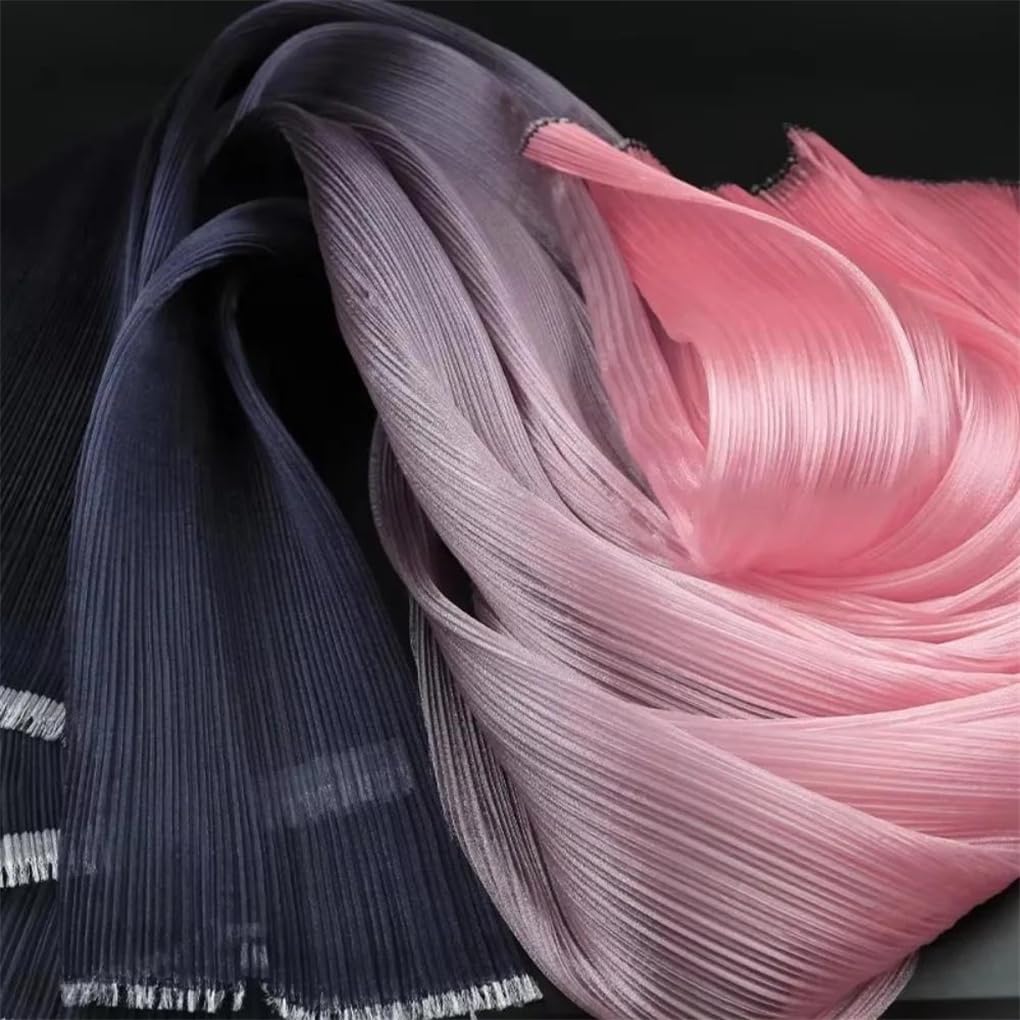 Ribete de Gasa Plisada con Volantes, Degradado de Organza Gasa Encaje Iridiscente Plisado for Costura Fondo Boda Multicolor(Pnnrk-gray9)