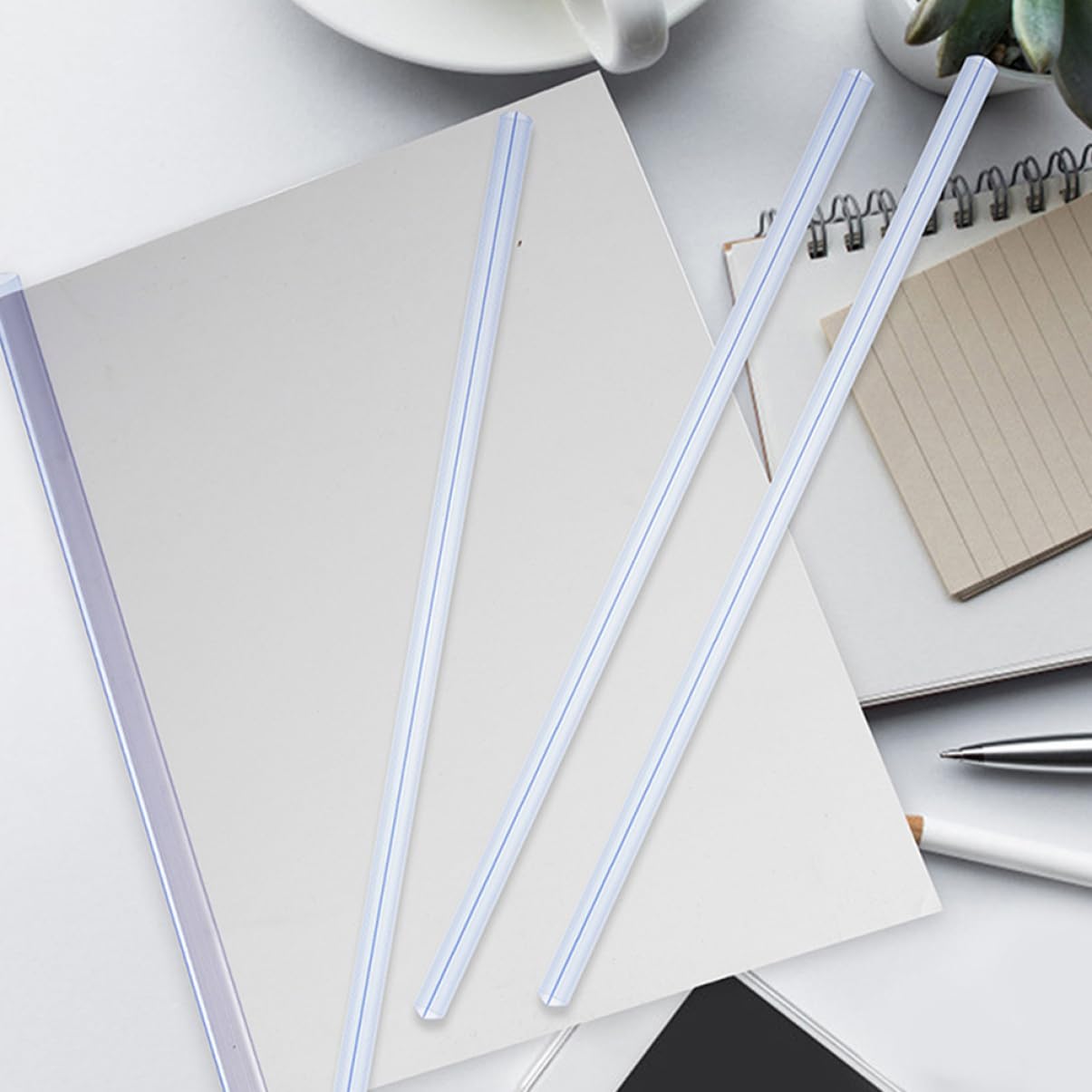 40stücke Transparente Papierbinder Mit Schiebestangen Für Lose Schulprojekte Und Bürodokumente Leicht Und Tragbar Robustem