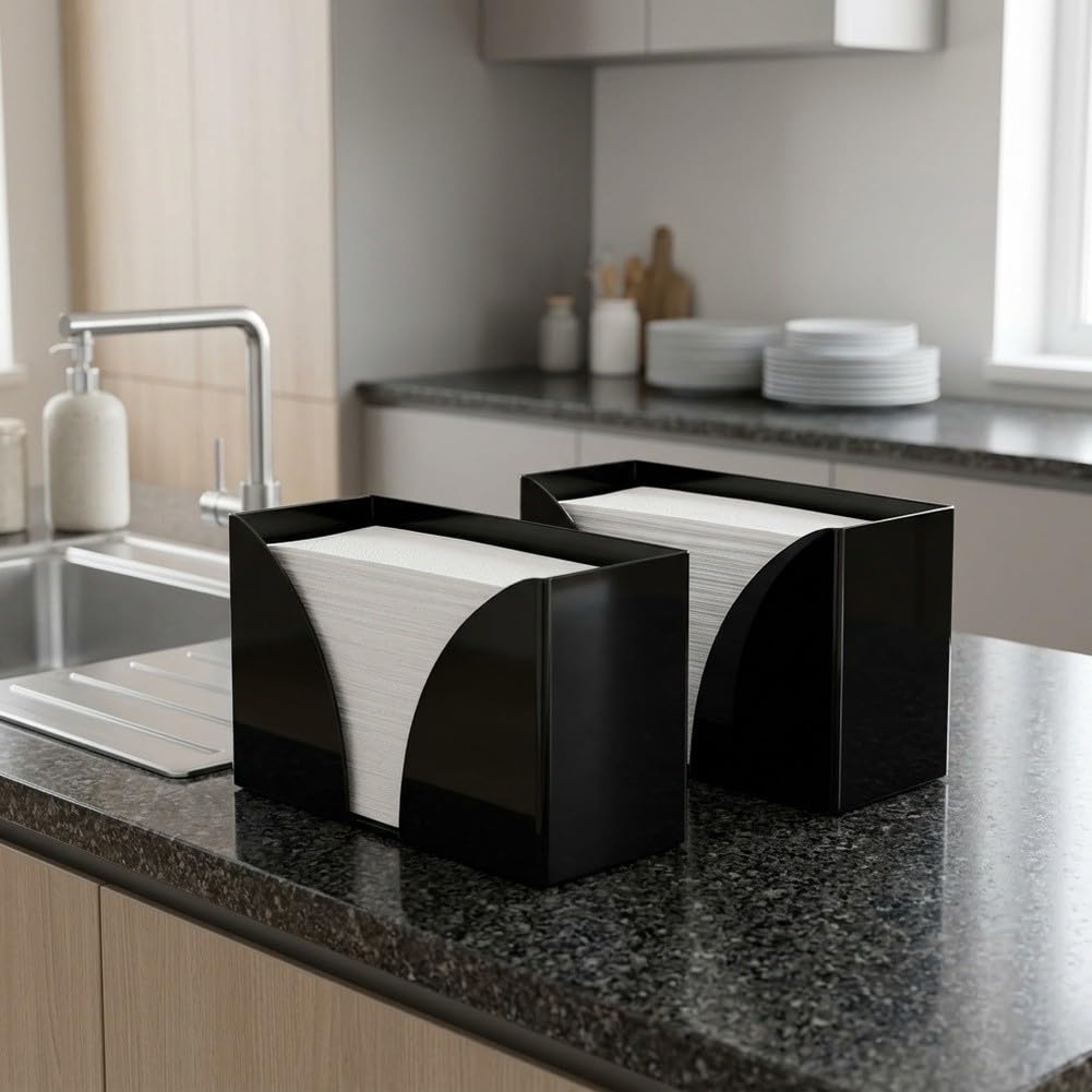 Dispensador de toallas de papel comercial para pared o mesa (transparente)
