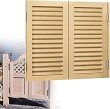 Puertas oscilantes de madera maciza para entrada de bar interior, color amarillo, 110 x 90 cm
