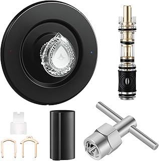 Matte Black Shower Trim Kit, Compatible with Moen T470 Chateau Shower Trim Kit for 1225 Trim Kit, With 1225 Replacement Cartridge, 104421 Removal Tool, Escutcheon, Tubes, Shower handle and Screws