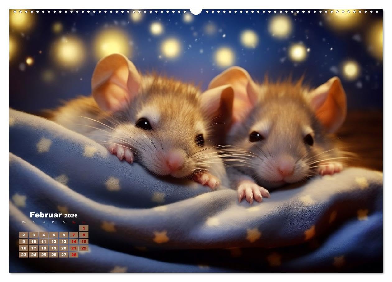 Ein Jahr im Leben von Familie Maus (hochwertiger Premium Wandkalender 2026 DIN A2 quer), Kunstdruck in Hochglanz: Ein verdammt gutes Mäuseleben! (CALVENDO Tiere)