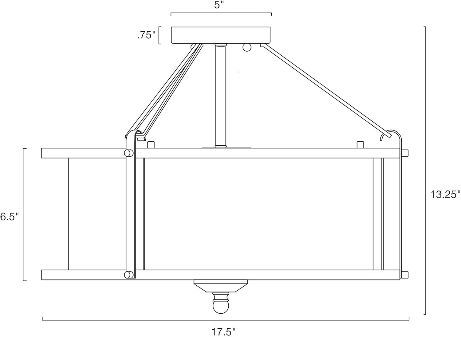 Bеѕt Dеаl 🛒 Kira Home Maxwell 17.5 Modern 3-Light Metal Semi Flush Mount + Tempered Glass Diffuser, White Fabric Shade, Brushed Nickel Finish
