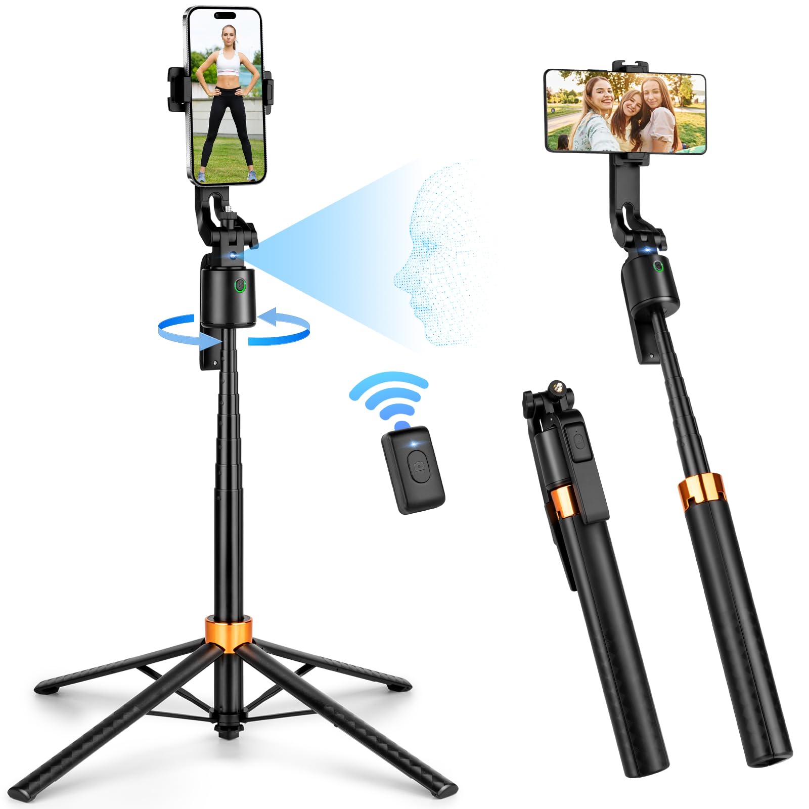 Auto Face Tracking Phone Holder, No App, 360° Rotation For - View #2