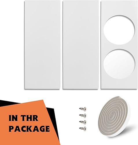 Miniatura 9 de GCGOODS Kit portátil de ventana de CA, kit de placas de sellado de manguera Daul para ventanas corredizas y colgadas de 5 pulgadas de diámetro,