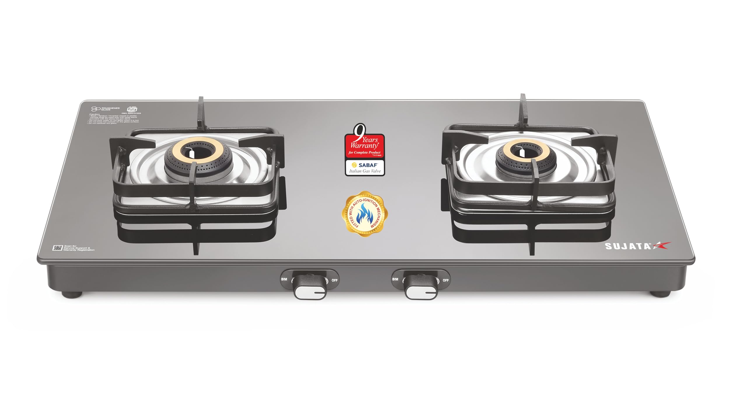 Sujata 3 Burner Gas Stove - Manual Ignition & 9 Year Warranty -10 Sujata 3 Burner Gas Stove - Manual Ignition & 9 Year Warranty -10