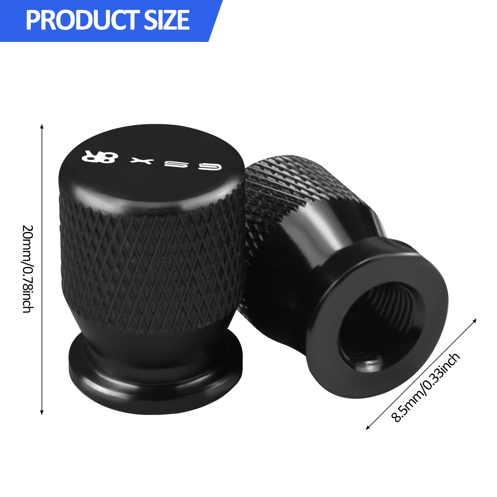 2 Pièces Bobines De Bras Oscillant Moto& 2 Pièces Capuchon de valve de pneu de moto, CNC Aluminium Bobines Bras Oscillant Support pour GSX-8R GSX8R GSX 8R 2024(Blue)