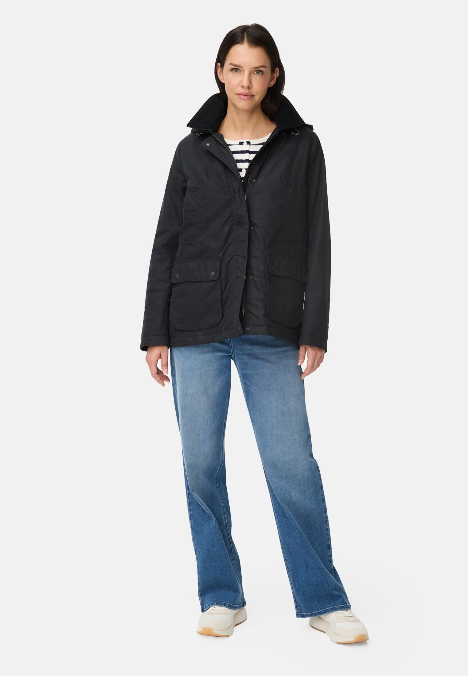camel active Damen Outdoor Jacke mit Abnehmbarer Kapuze und Kordkragen
