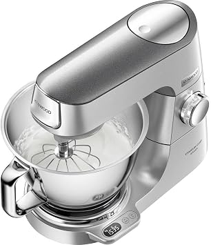 Kenwood KVC85.124SI Titanium Chef Baker with built-in 13.2 lbs 6 kg scale, 3.7 qt 3.5L and 5.3 qt 5L bowls, whisks and mixer included