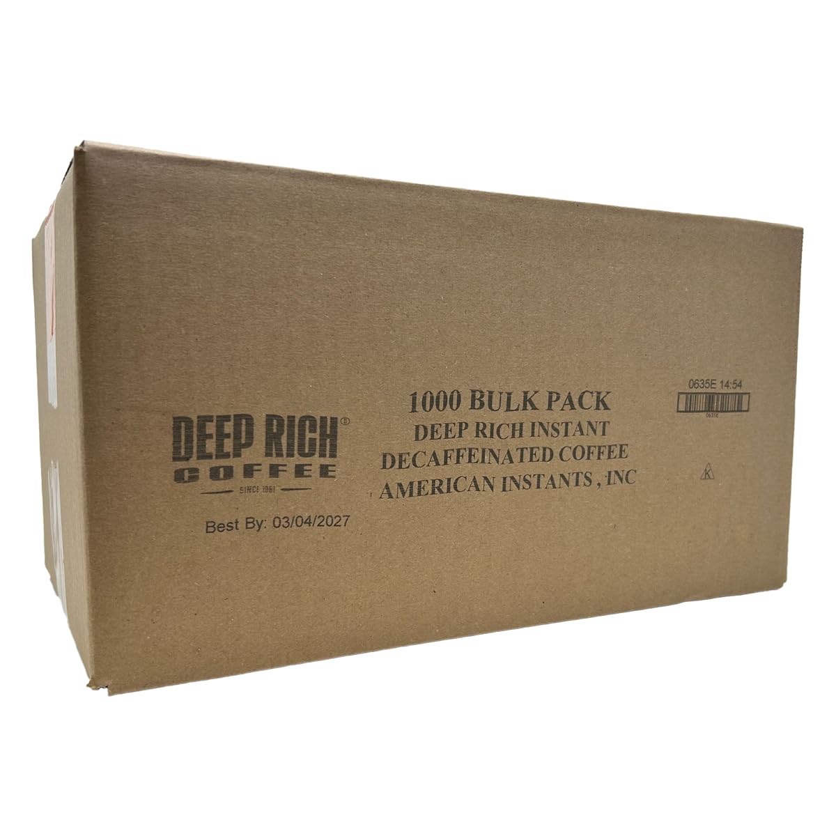 DEEP RICH Decaffeinated Instant Coffee 1000-count Single Serve 1.4 gram packets