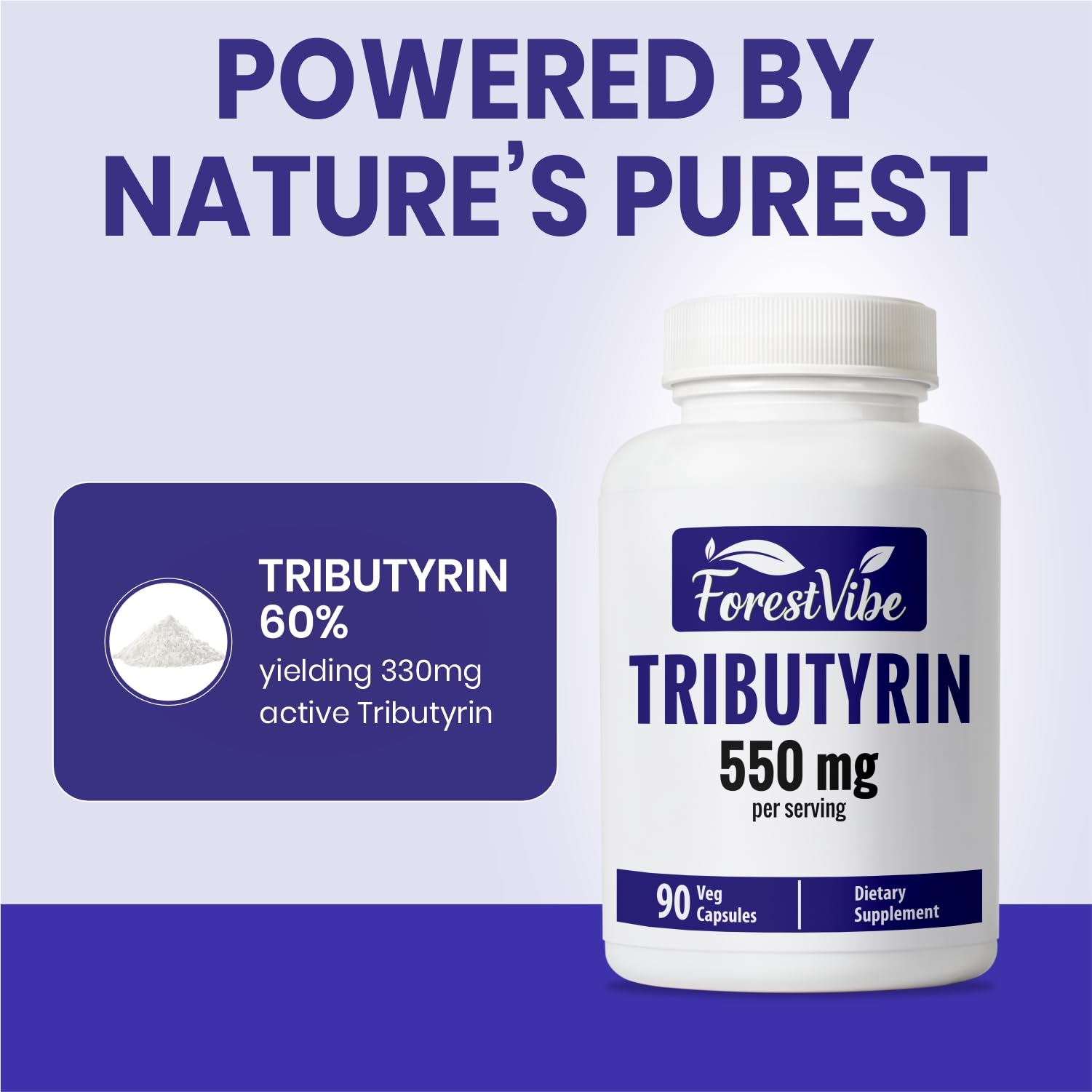 Tributyrin Supplement 550mg, Advanced Butyrate Form for Gut Health, 60% Standardized, More Effective Delivery Than Sodium Butyrate, 90 Capsules, Non-GMO & Gluten Free Postbiotic Supplement — Amazon image 3