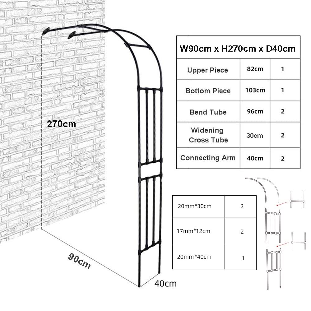 Metalowa kratka ogrodowa do dekoracji ścian, altana wewnętrzna/zewnętrzna, szeroki łuk podporowy, 60-300 cm, wszechstronny pnącze do roślin, elegancki design ogrodowy, struktura kratowa
