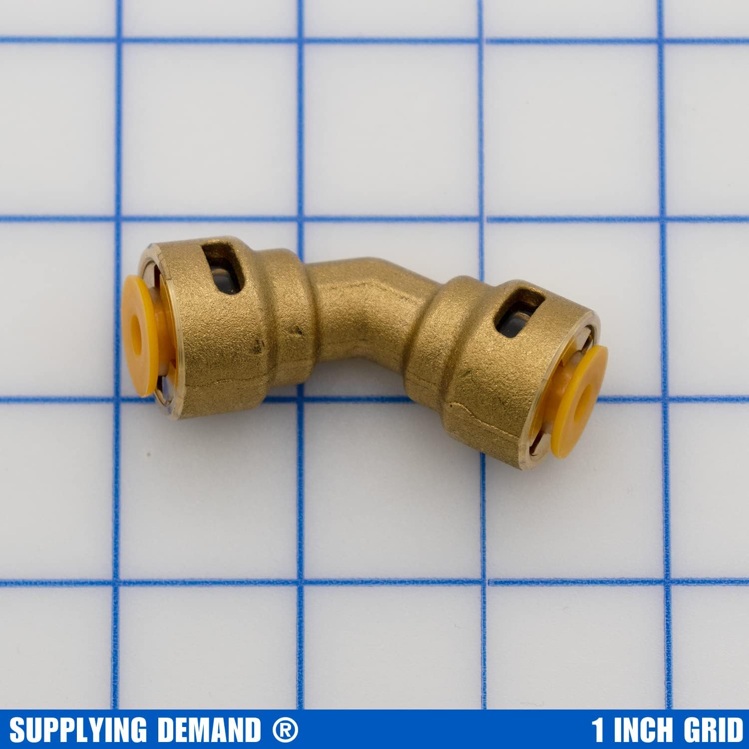 Supplying Demand SB1 3/8 Inch 45 Degree Elbow Quick Connect HVAC Brass Coupler Fitting