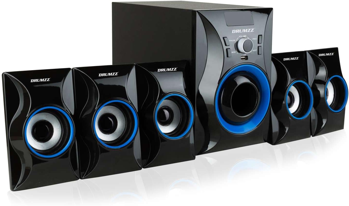 DRUMZZ 5.1 Bluetooth Home Theater System Multimedia Speaker with FM, USB,SD Card Reader, All Function Remote - HT-3030(5.1) BT