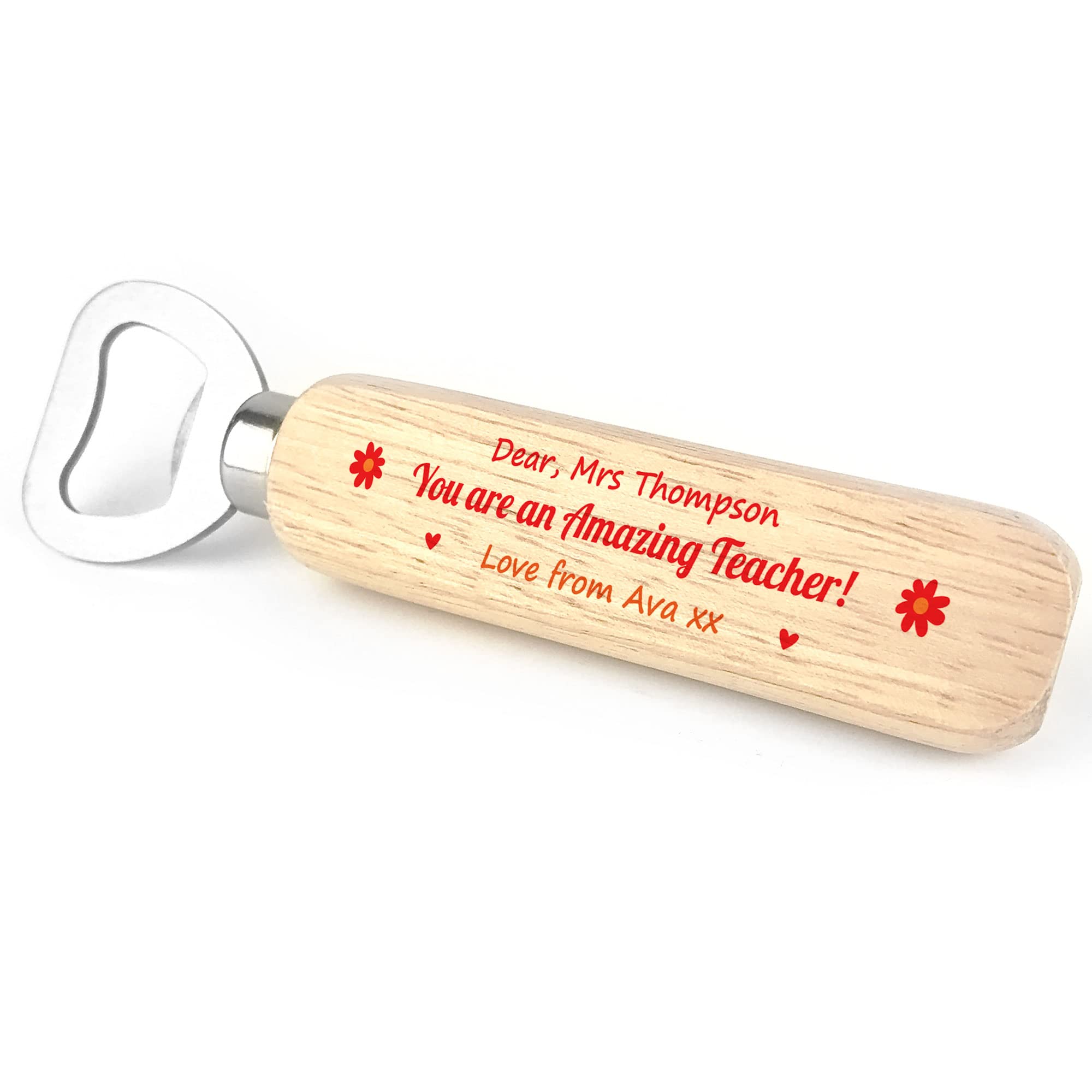 Red Ocean Thank You Teacher Teaching Assistant Gifts Wood Bottle Opener Personalised Novelty Teacher Gifts