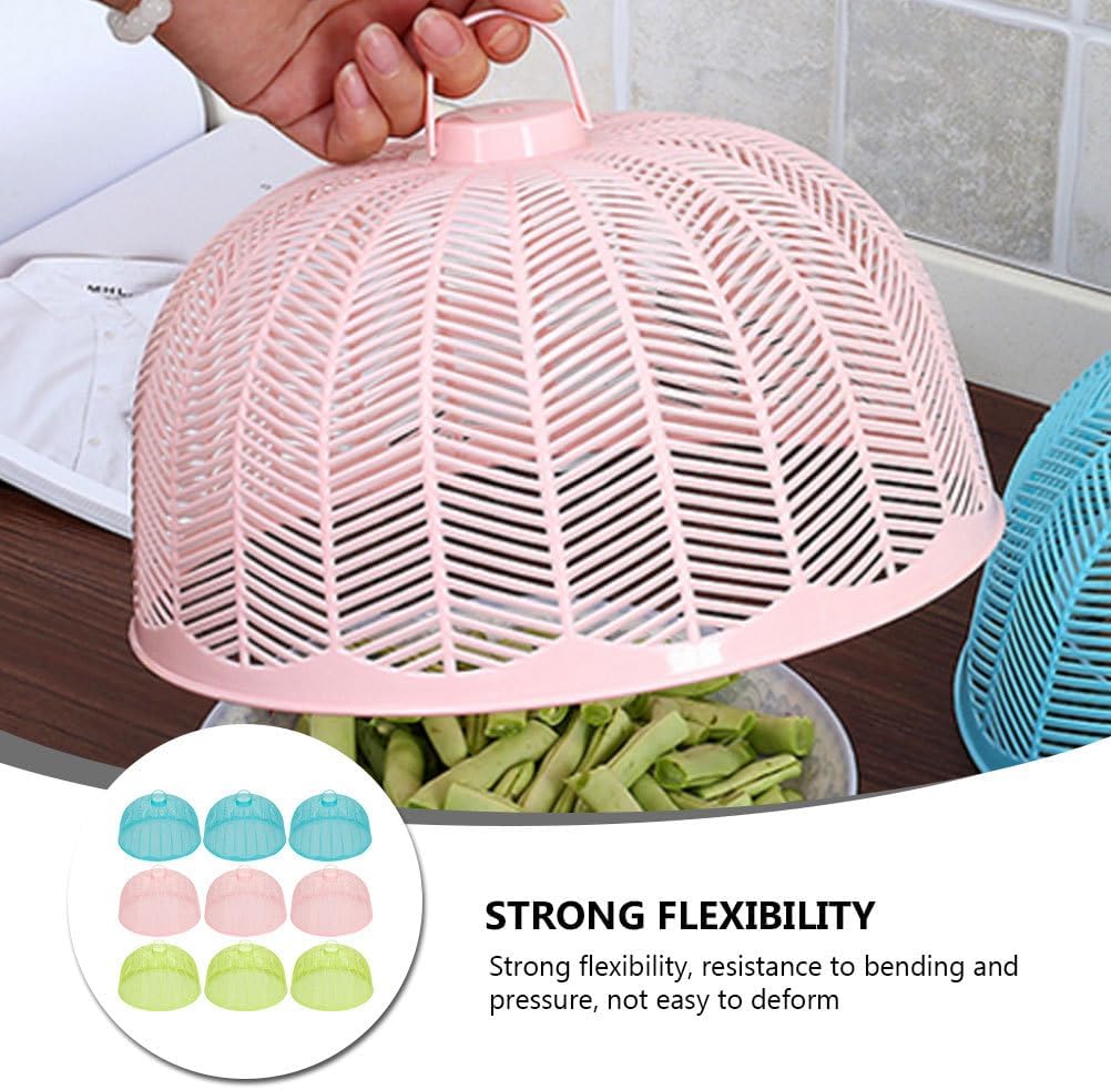 PRETYZOOM 10 Inch Round Food Protective Cover Mesh Tent 9-Pack Foldable Dining Table Vegetable Cover Pest Shield for Kitchen Indoor Outdoor Use