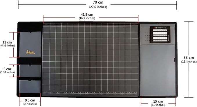 Alfombrilla de escritorio multifuncional 27.6 x 13 pulgadas negra miniatura 3