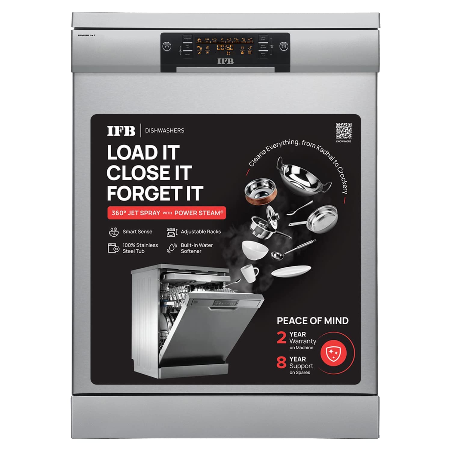 IFB 16 Place Settings â€ŽHot water wash Free Standing Dishwasher