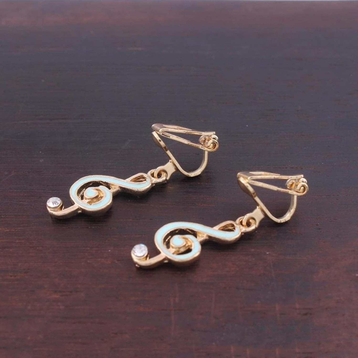 LOKILOKI 3 Pairs/Set Clip On Earrings No Pierced Jewelry for Women Girl Cute Musical Note Cuff Earring Party Wedding Charm Ear Clip