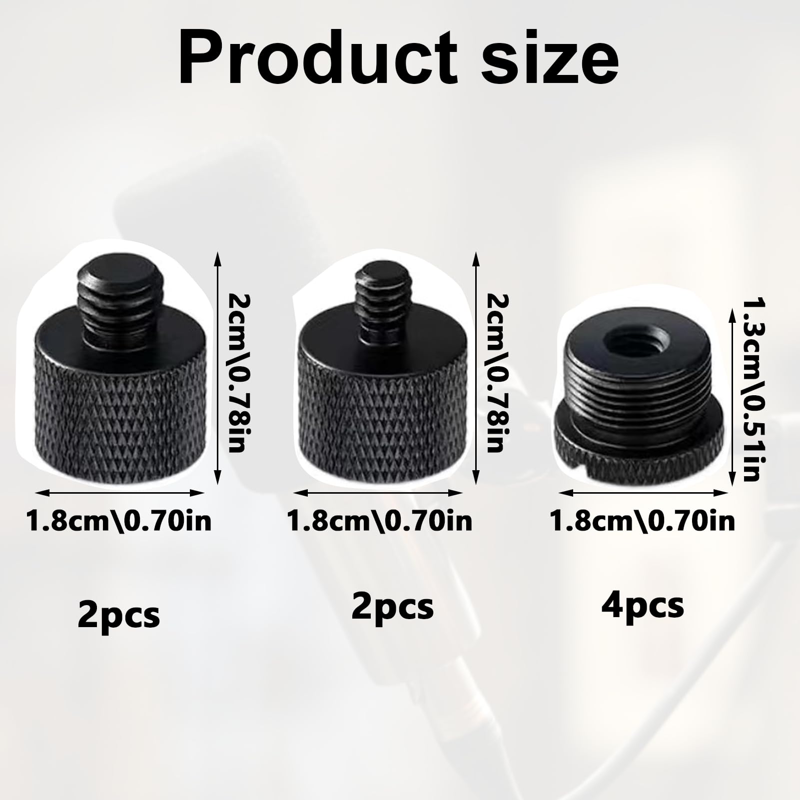 8Pcs Mic Stand Thread Adapter,Alloy Microphone Stand Adaptor for Camera Tripod 5/8 Female to 3/8 Male 3/8 Female to 5/8 Male 5/8 Female to 1/4 Male 1/4 Female to 5/8 Male - Image 2