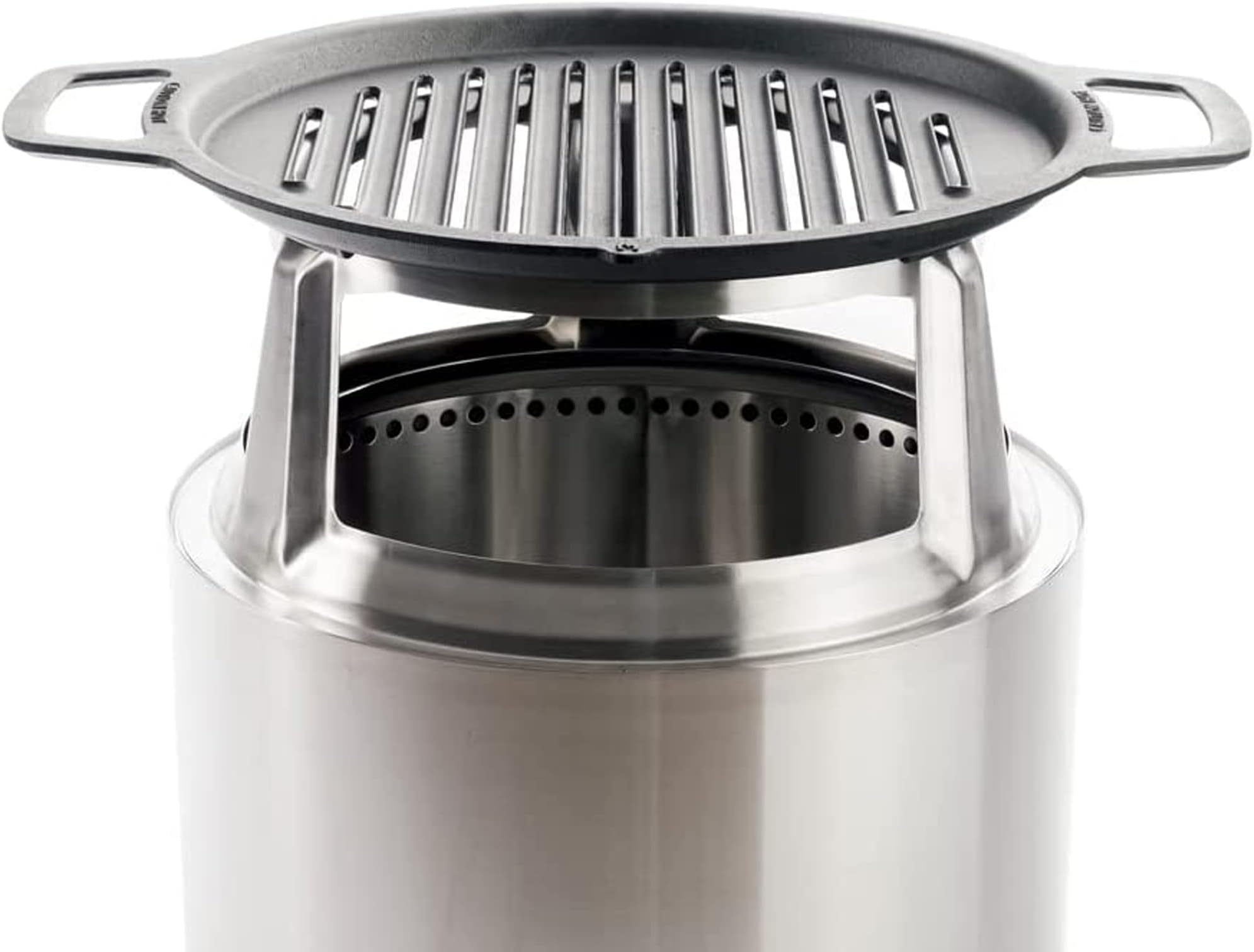 Solo Stove Bonfire Grill Top and Hub, Cast Iron Cooktop with Stainless Steel Hub for 8” Elevation, Addition for Bonfire Fire Pit, Weight: 20 lbs, Diameter: 17.5"