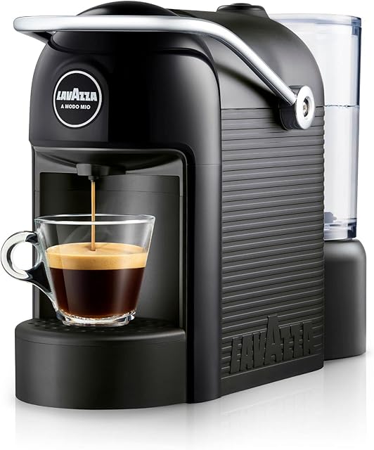 Lavazza, A Modo Mio Jolie, Coffee Capsule Machine, Compatible with A Modo Mio Coffee Pods, Quiet, with Removable Cup Rest, Automatic Shut-Off, Washable Components, 1250 W, 220240 V, 5060 Hz, Black