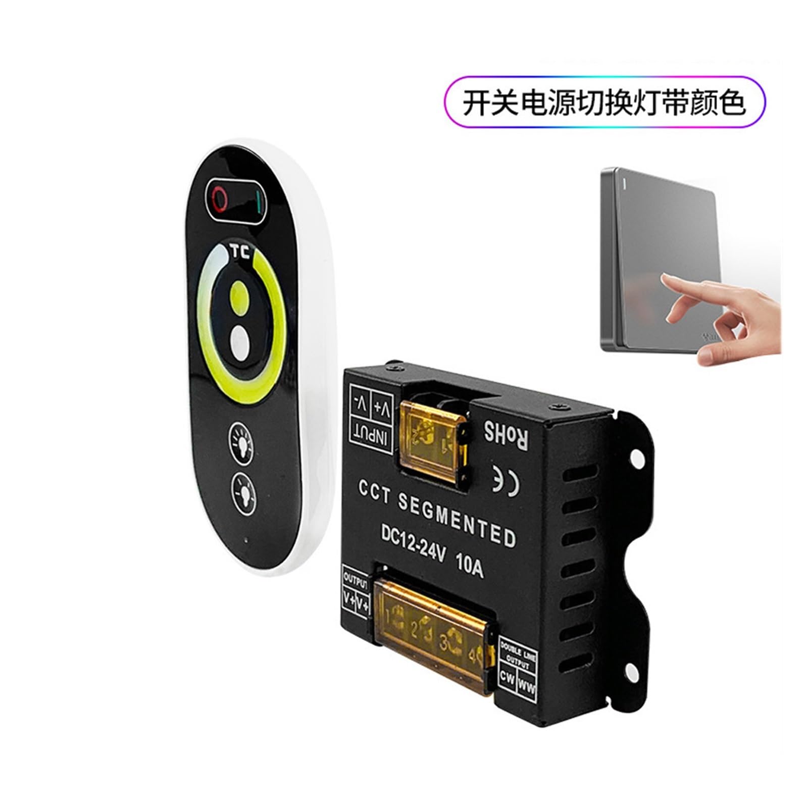 LED-Dimmer mit zwei Farbtemperaturen und segmentiertem WM-TC020A