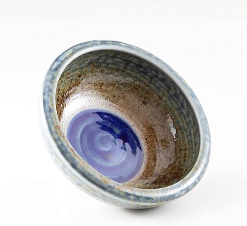 Miniatura 4 de Wazakura Minoyaki Series - Kit de herramientas esenciales japonesas Ikebana con pequeño jarrón redondo de cerámica y rana Kenzan para arreglos