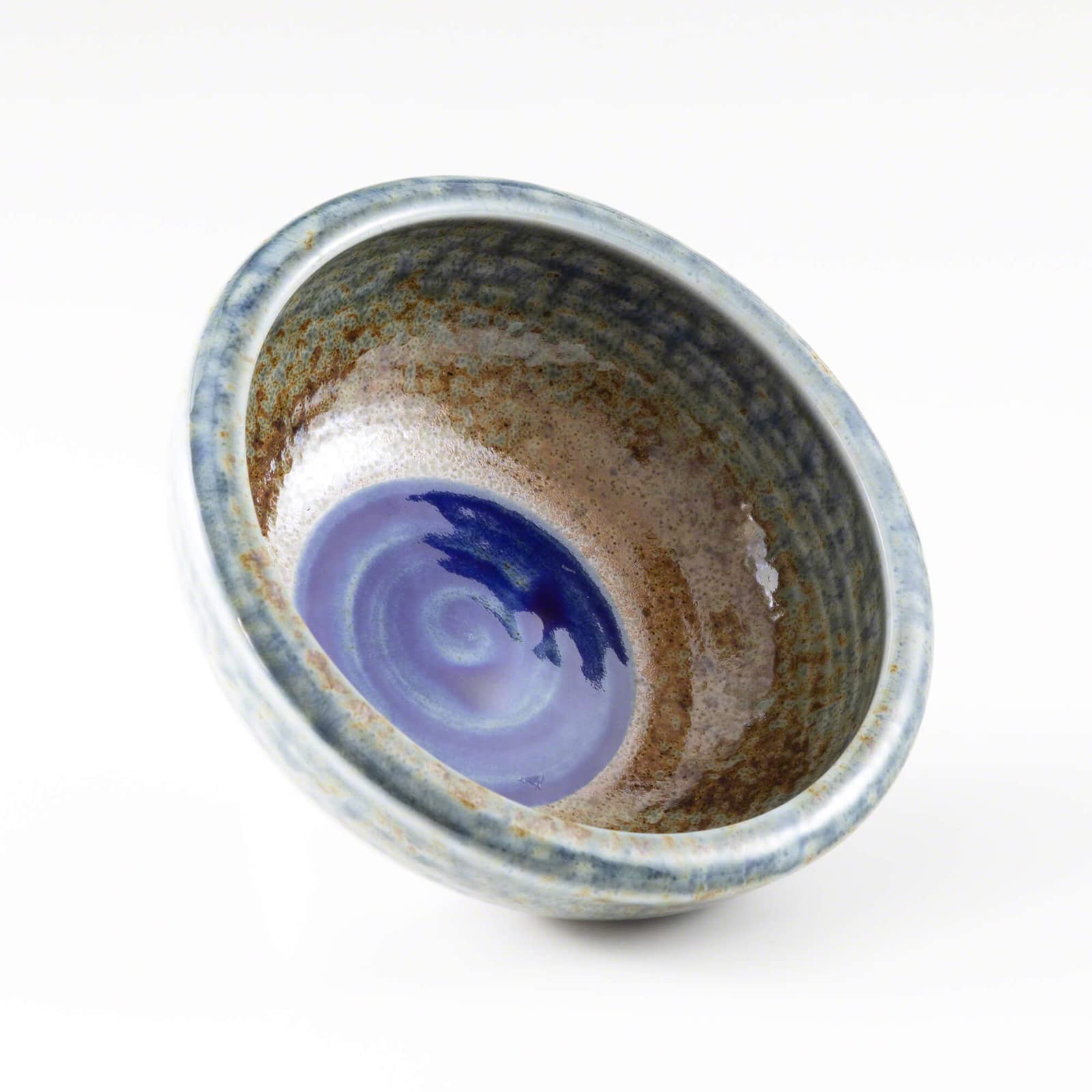 Wazakura Ikebana Werkzeug-Set, Hergestellt in Japan, Minoyaki Vase + 61mm Kenzan + Kenzan Pflegewerkzeug - Blau & Braune Vase + Messing Kenzan