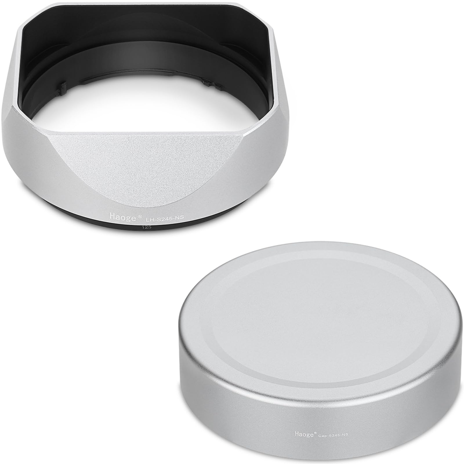 Haoge Metal Square Lens Hood for Sony RX1R3/RX1M2/RX1 FE 40mm F2.5 G FE 50mm F2.5 G FE 24mm F2.8 G Lens Shade on A7CII A7CR A7R4 Camera Bayonet Mount Silver