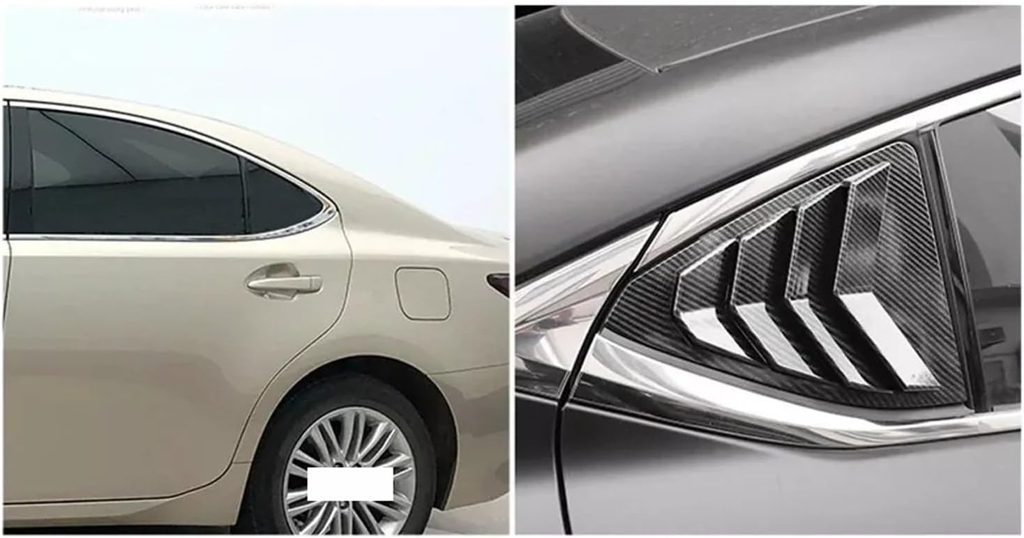 Fit for Lexus ES250 ES350 ES300h 2019-2023 Car Rear Louver Window Side Shutter Cover Trim Sticker Vent Scoop ABS Carbon Fiber Pattern(Gloss Black)