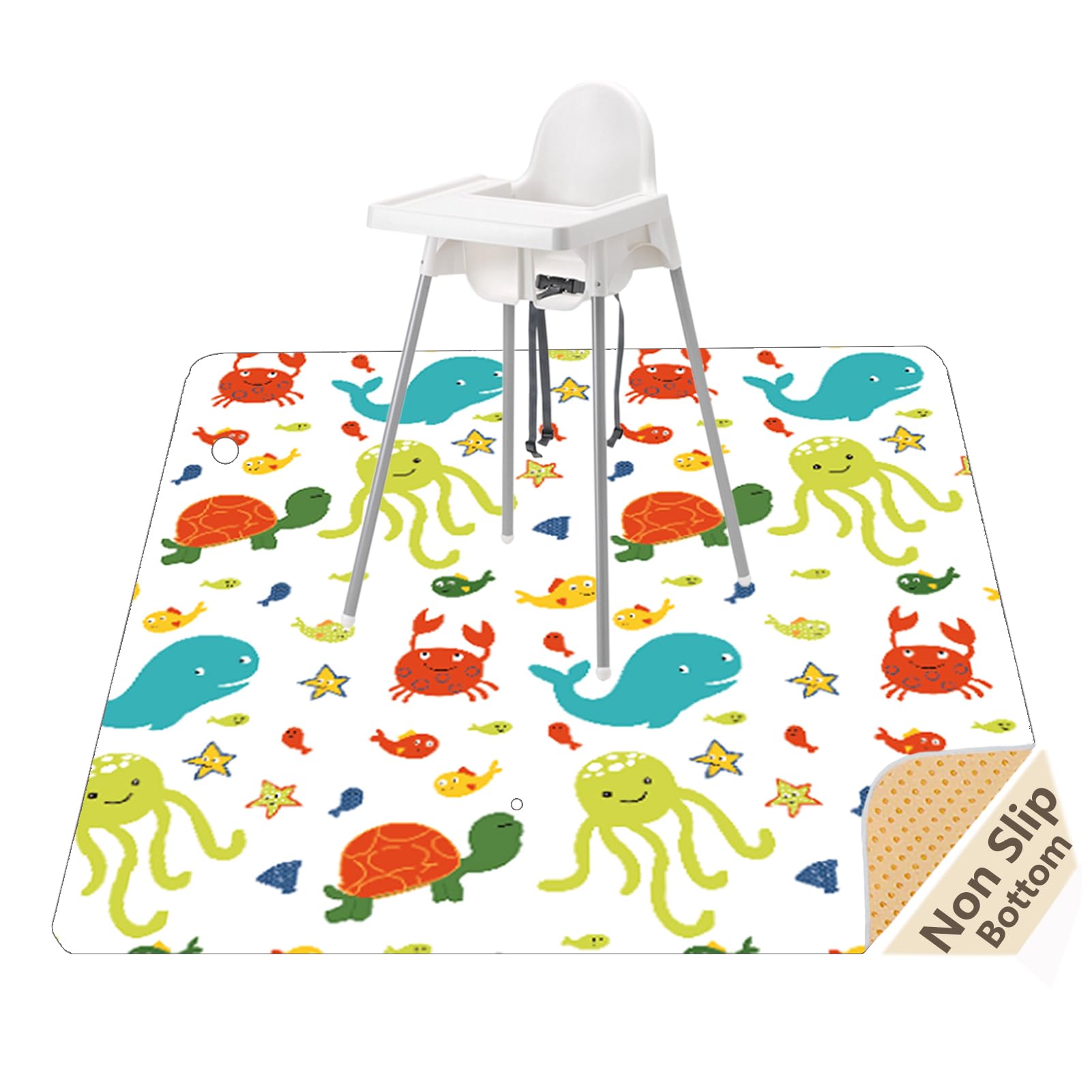 Splat Mat for Under High Chair, Waterproof Washable High Chair Floor Mat