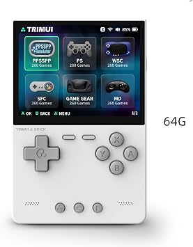 TRIMUI Brick Handheld Game Console Mini Game Player Support 3.2" IPS High Resolution Screen Portable Video Game Console White, 64G