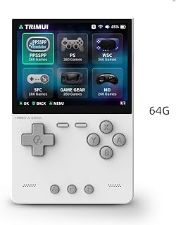 TRIMUI Brick 手持ちゲーム機 ミニゲームプレーヤー 3.2インチIPS高解像度スクリーン対応 ポータブルビデオゲームコンソール (ホワイト 64G)