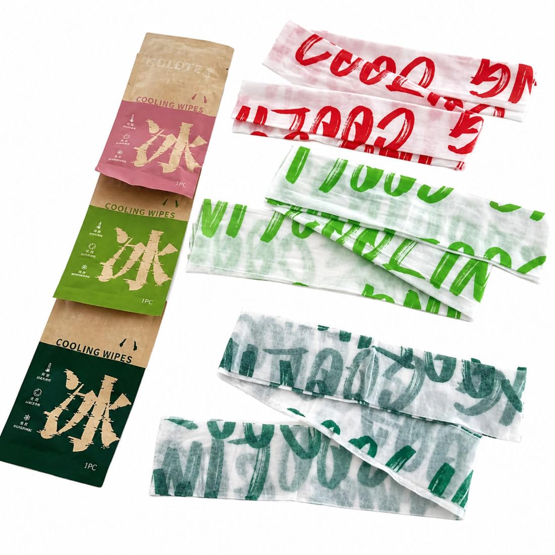 Cooling Wipes, Refreshing Body Wipes, Sweat-Absorbing Wet Wipes, Cooling and Calming, 25 x 60 cm, Strawberry, Lime/Jasmine, Travel Size Sports Towels for Summer Activities, Hiking and More