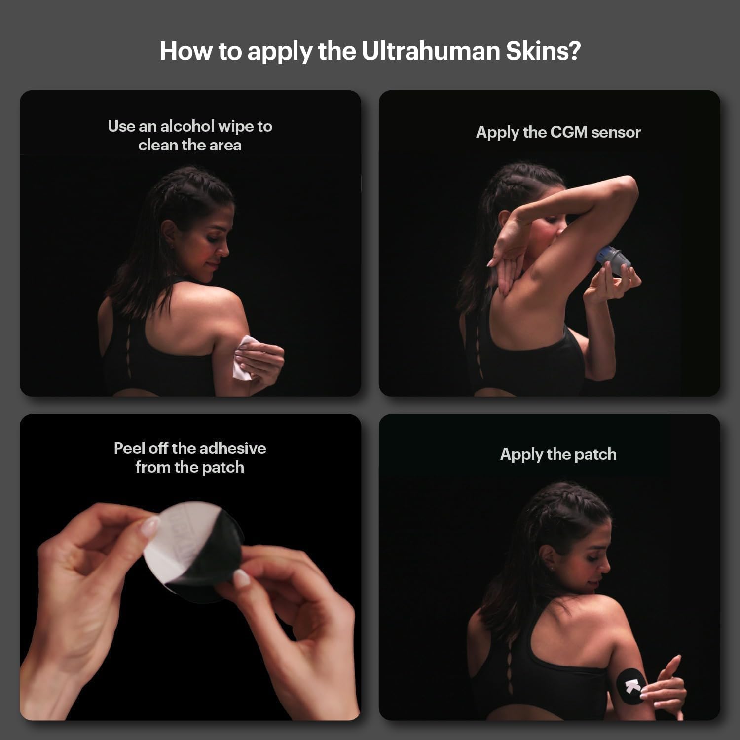 Ultrahuman Skins - Adhesive Patches for Freestyle Libre 2/3 (Pack of 20) - Hypoallergenic, Waterproof CGM Sensor Covers, 14-Day Wear with 3-Month Complimentary Access to Ultrahuman CGM App