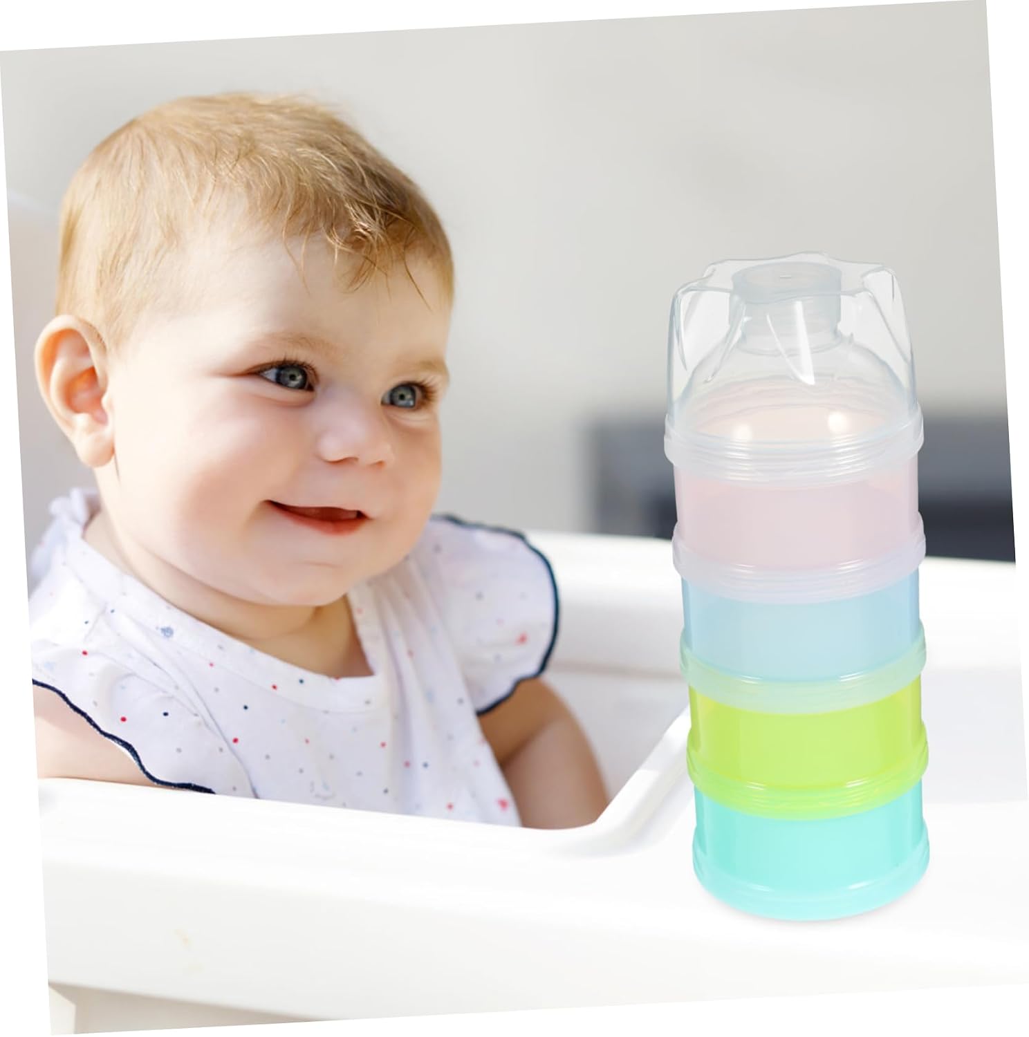 VICASKY Compartment Milk Powder Dispenser Storage Box Food Storage Containers Lids Stackable Snack Cup